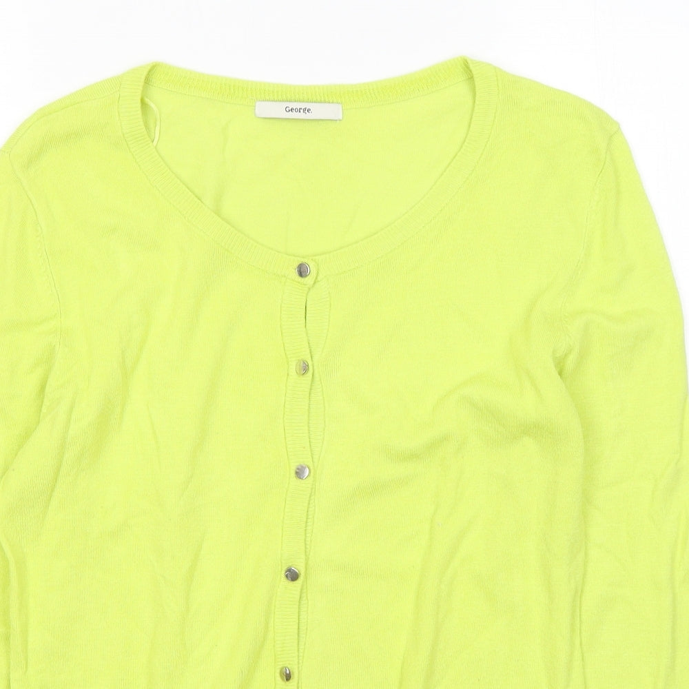 George Womens Green Round Neck Viscose Cardigan Jumper Size 10