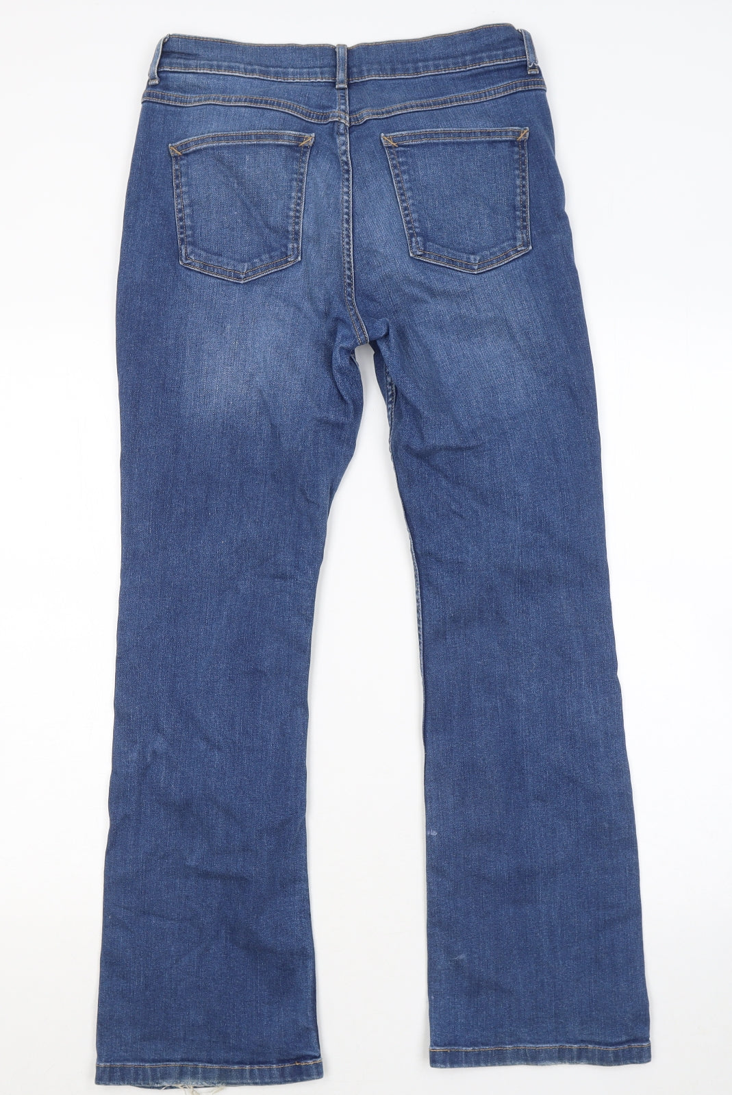 Marks and Spencer Womens Blue Cotton Bootcut Jeans Size 12 L28 in Regular