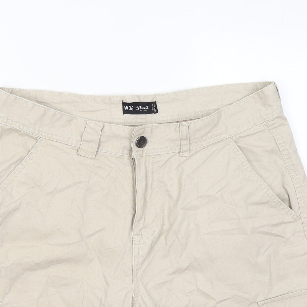 Denim & Co. Mens Blue Cotton Cargo Shorts Size 36 in Regular