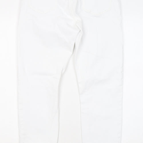 ASOS Womens White Cotton Straight Jeans Size 14 L27 in Regular