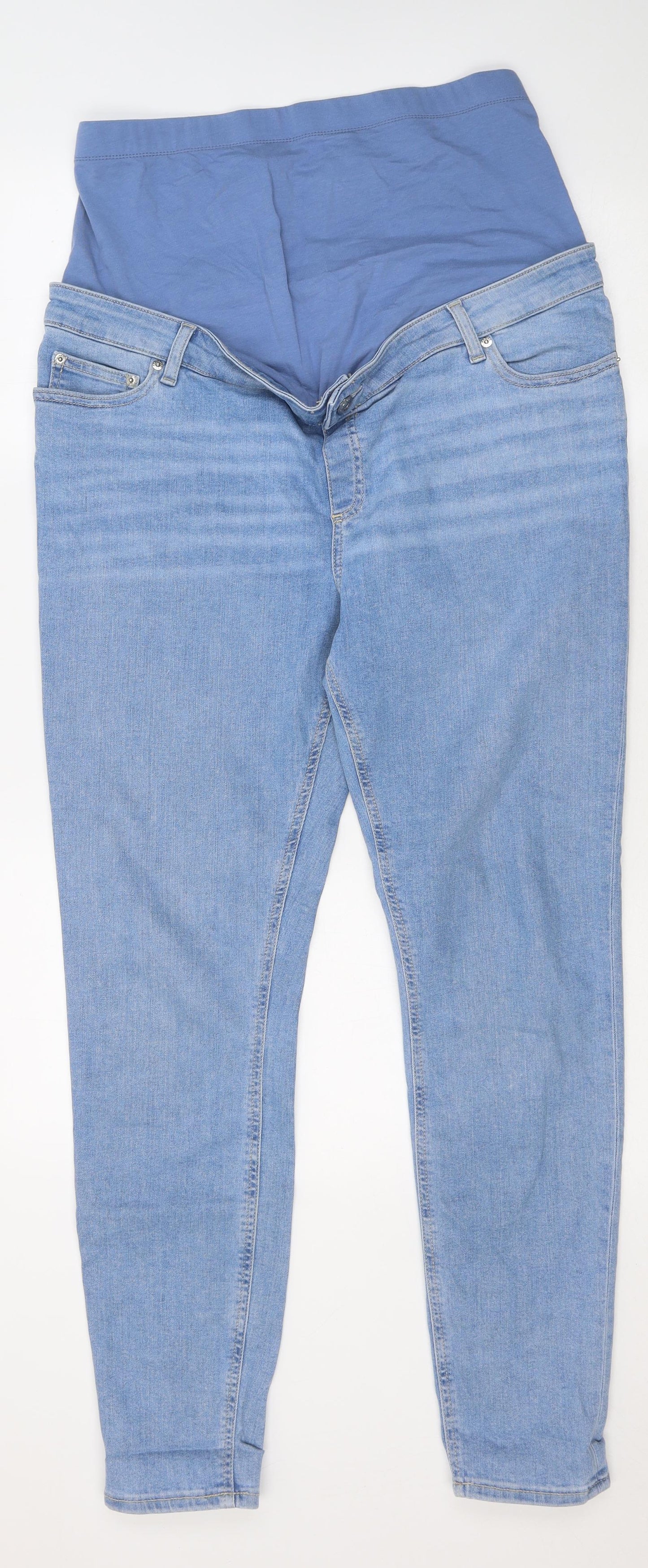 ASOS Womens Blue Cotton Skinny Jeans Size 14 L29 in Regular