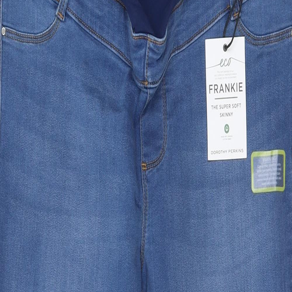 Dorothy Perkins Womens Blue Cotton Skinny Jeans Size 14 L27 in Regular
