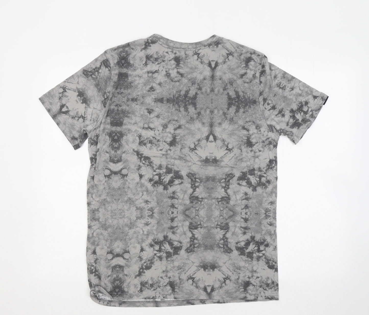 NBA Mens Grey Geometric Cotton T-Shirt Size M Round Neck - NBA