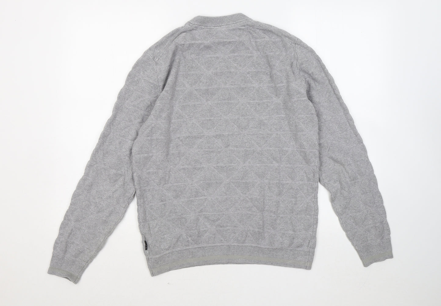 Ted Baker Mens Grey Round Neck Viscose Pullover Jumper Size S