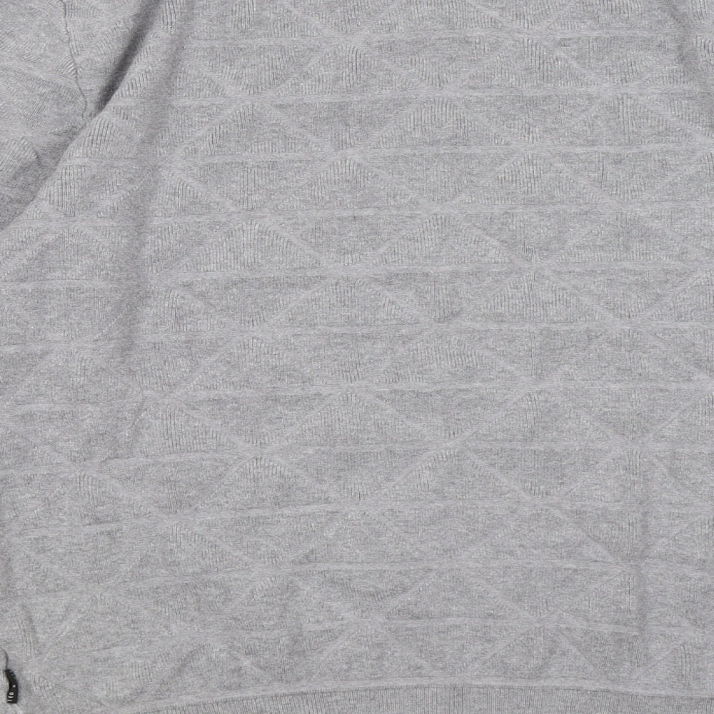 Ted Baker Mens Grey Round Neck Viscose Pullover Jumper Size S