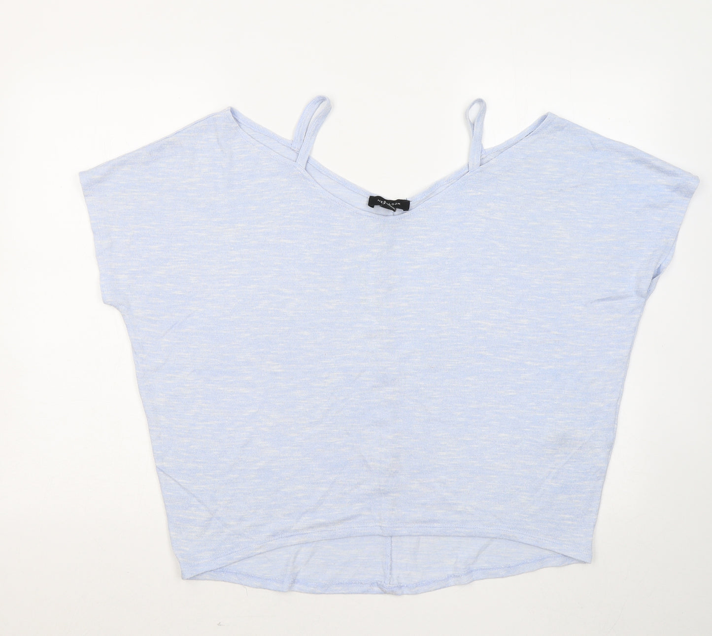 New Look Womens Blue Viscose Basic T-Shirt Size M Round Neck