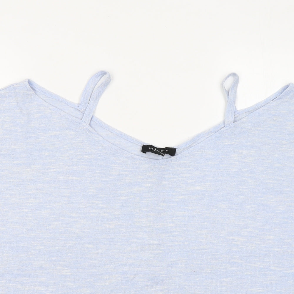 New Look Womens Blue Viscose Basic T-Shirt Size M Round Neck