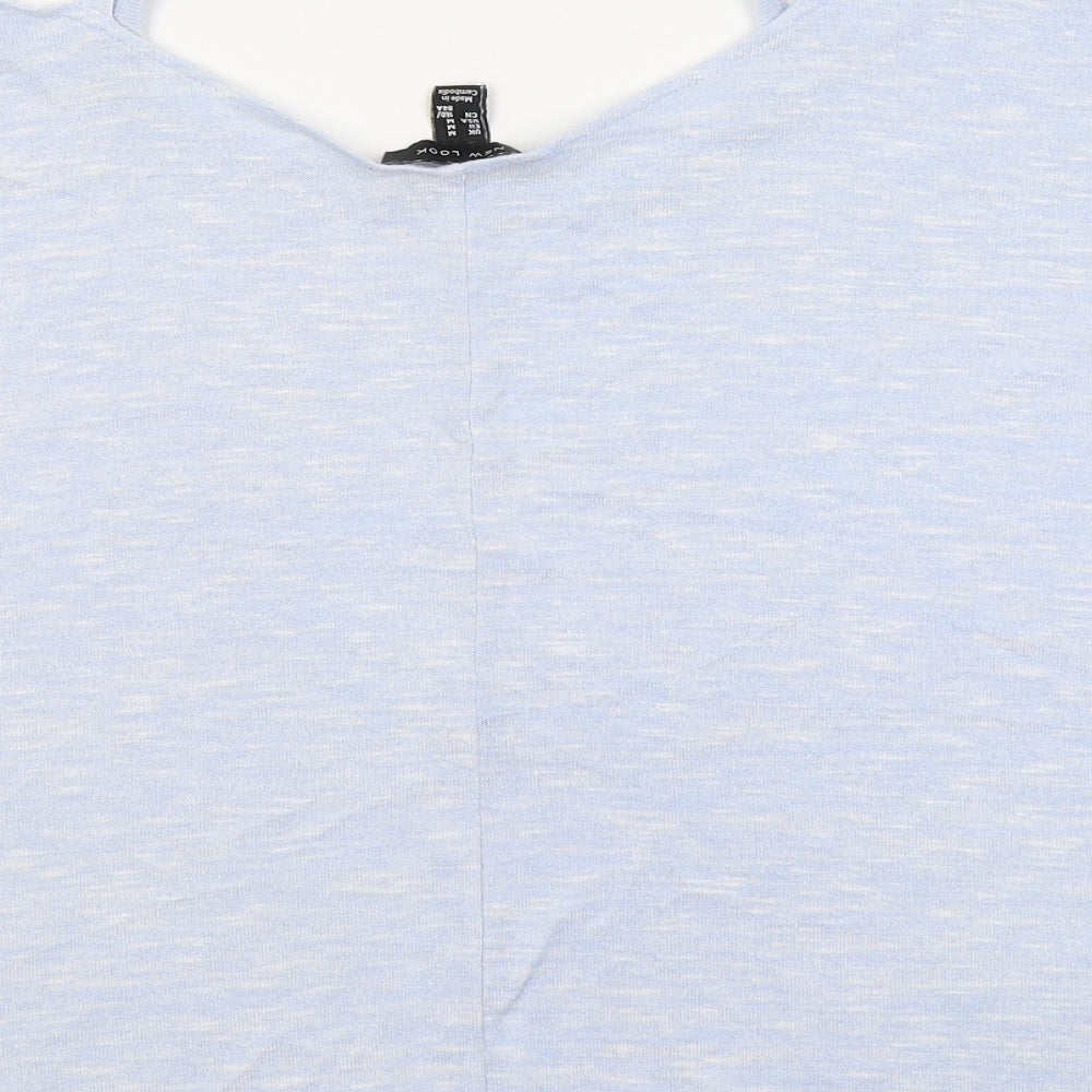 New Look Womens Blue Viscose Basic T-Shirt Size M Round Neck