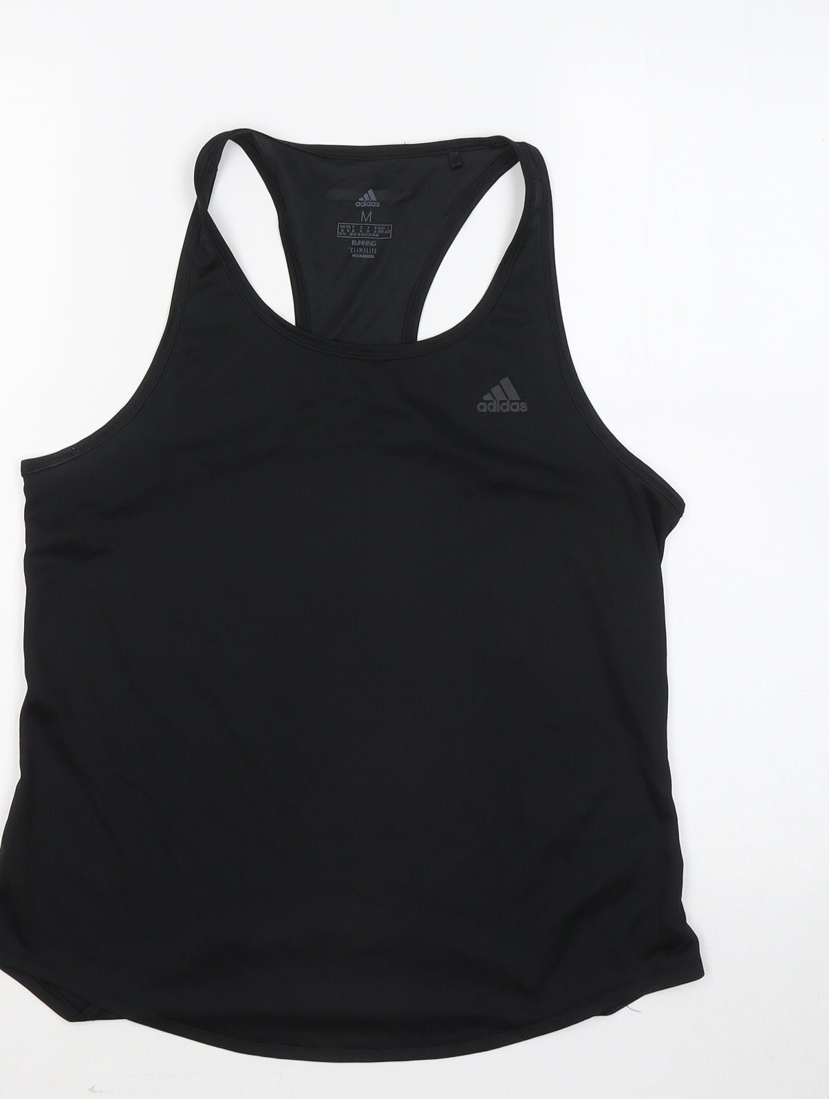 adidas Womens Black Polyester Basic Tank Size M Round Neck