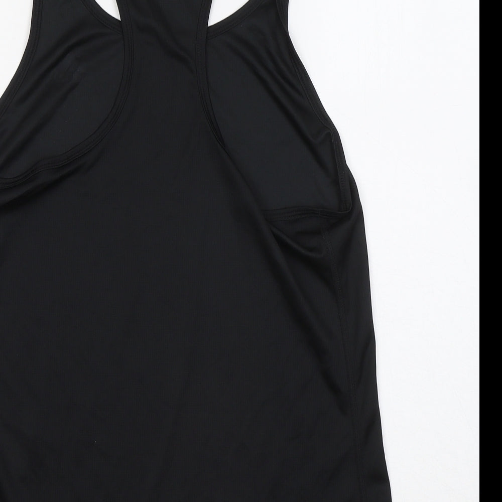 adidas Womens Black Polyester Basic Tank Size M Round Neck