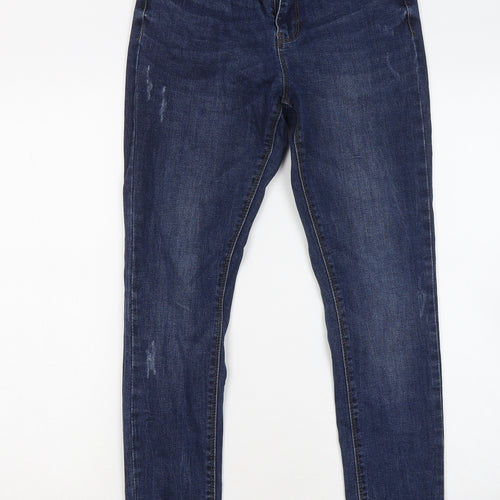 Denim & Co. Womens Blue Cotton Skinny Jeans Size 12 L27 in Regular