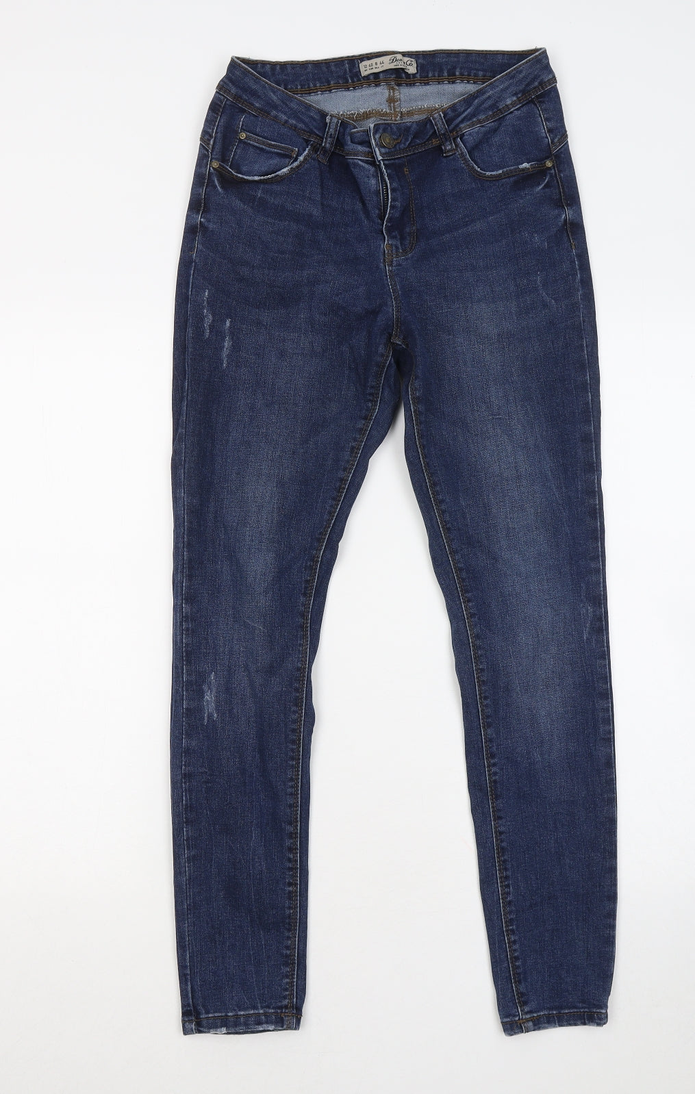 Denim & Co. Womens Blue Cotton Skinny Jeans Size 12 L27 in Regular