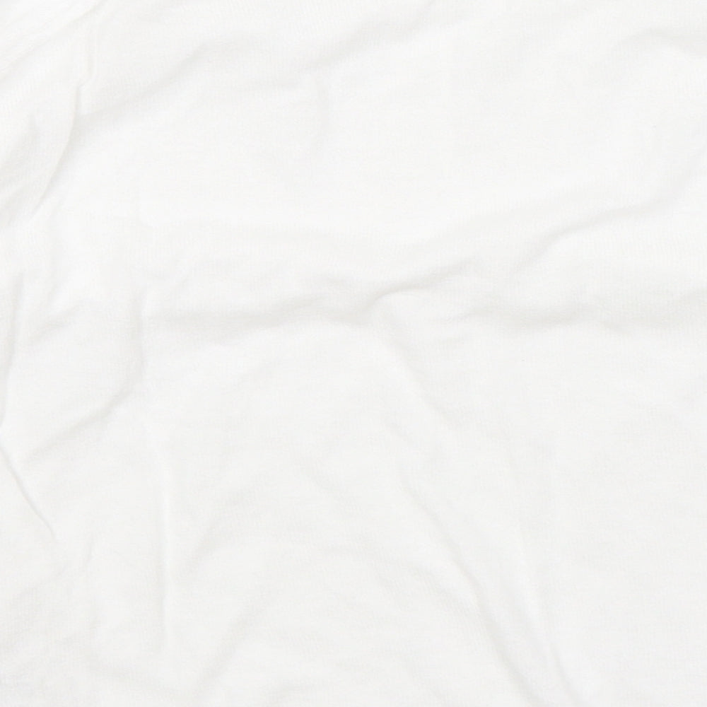 Marks and Spencer Womens White Round Neck Cotton Pullover Jumper Size 14