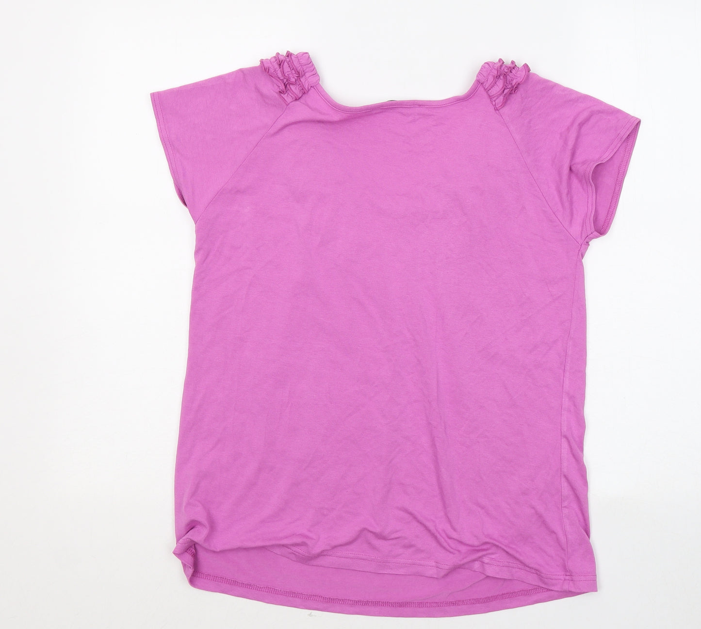 Emreco Womens Pink Viscose Basic T-Shirt Size 12 Round Neck