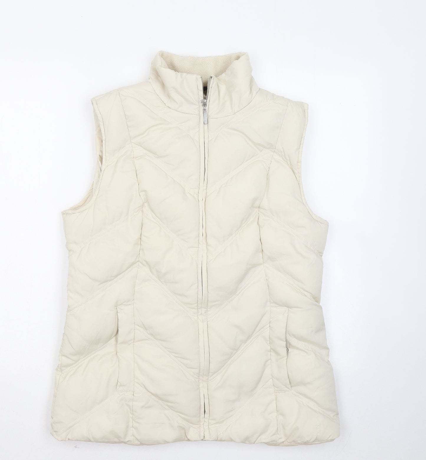 Dunnes Stores Womens Ivory Gilet Jacket Size 12