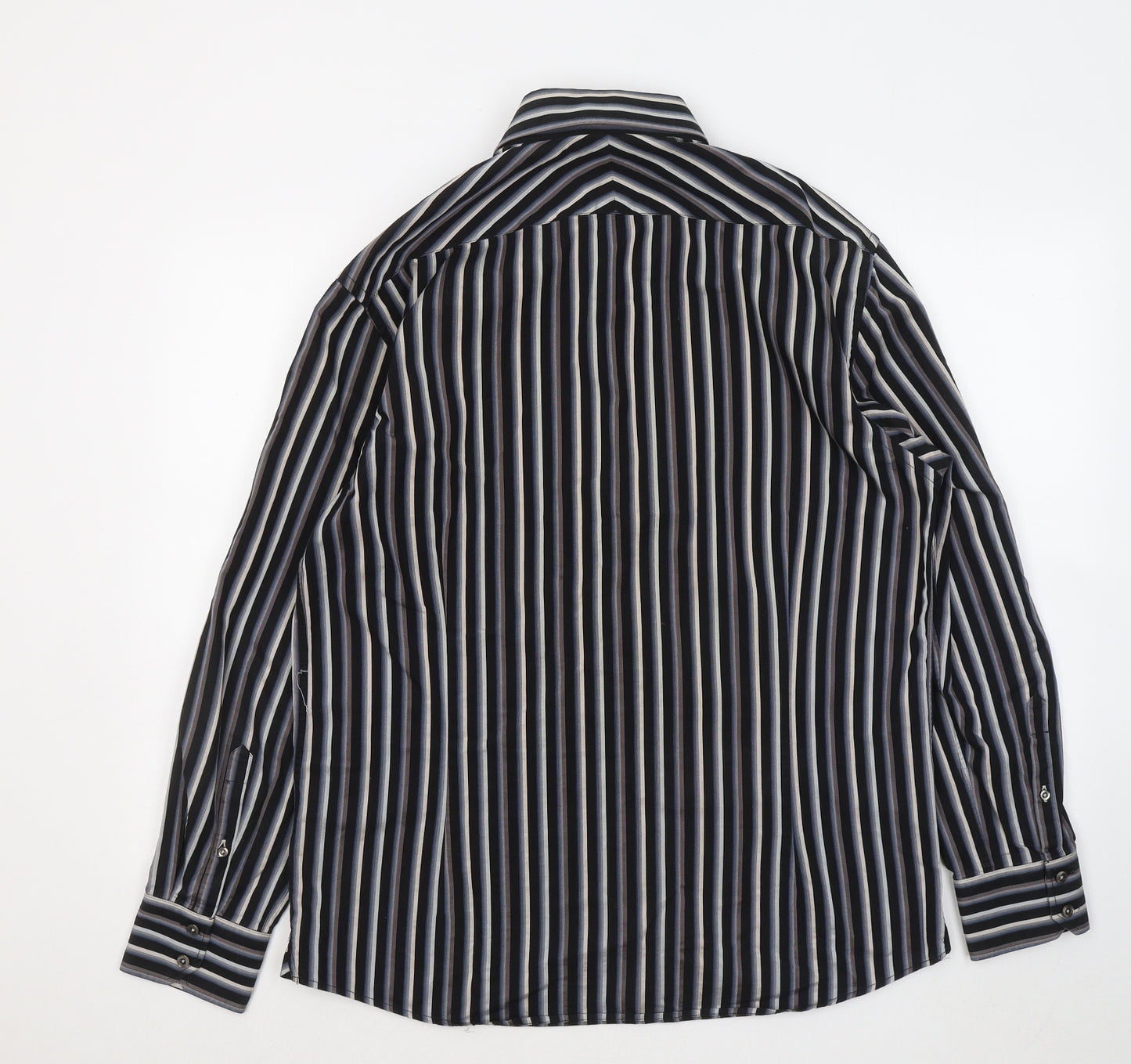NEXT Mens Multicoloured Striped Cotton Button-Up Size L Collared