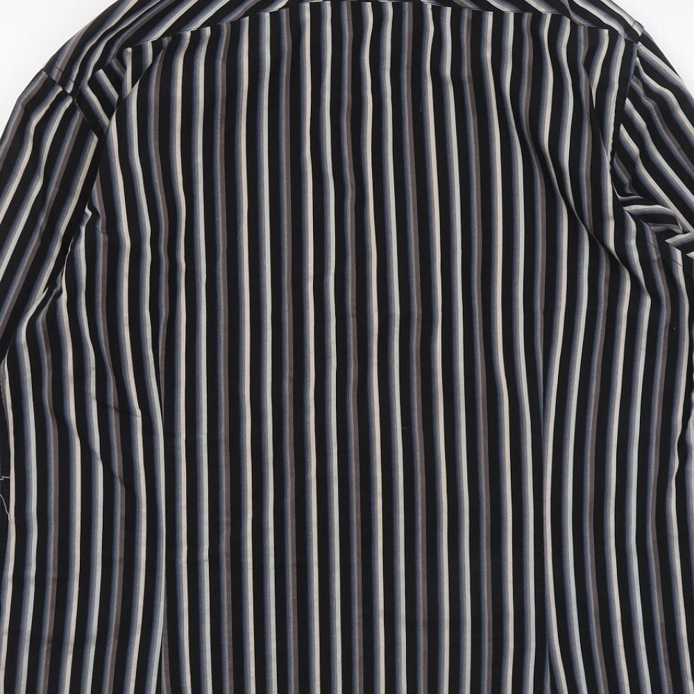 NEXT Mens Multicoloured Striped Cotton Button-Up Size L Collared