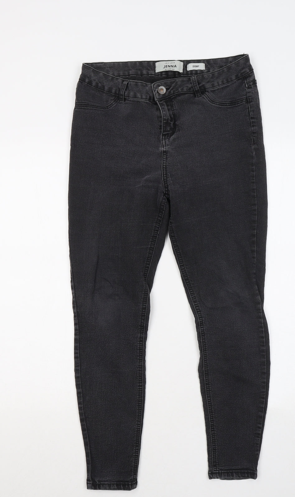 New Look Womens Black Cotton Skinny Jeans Size 12 L24 in Regular