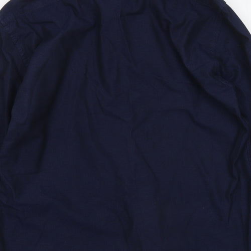 NM Mens Blue Cotton Button-Up Size L Collared