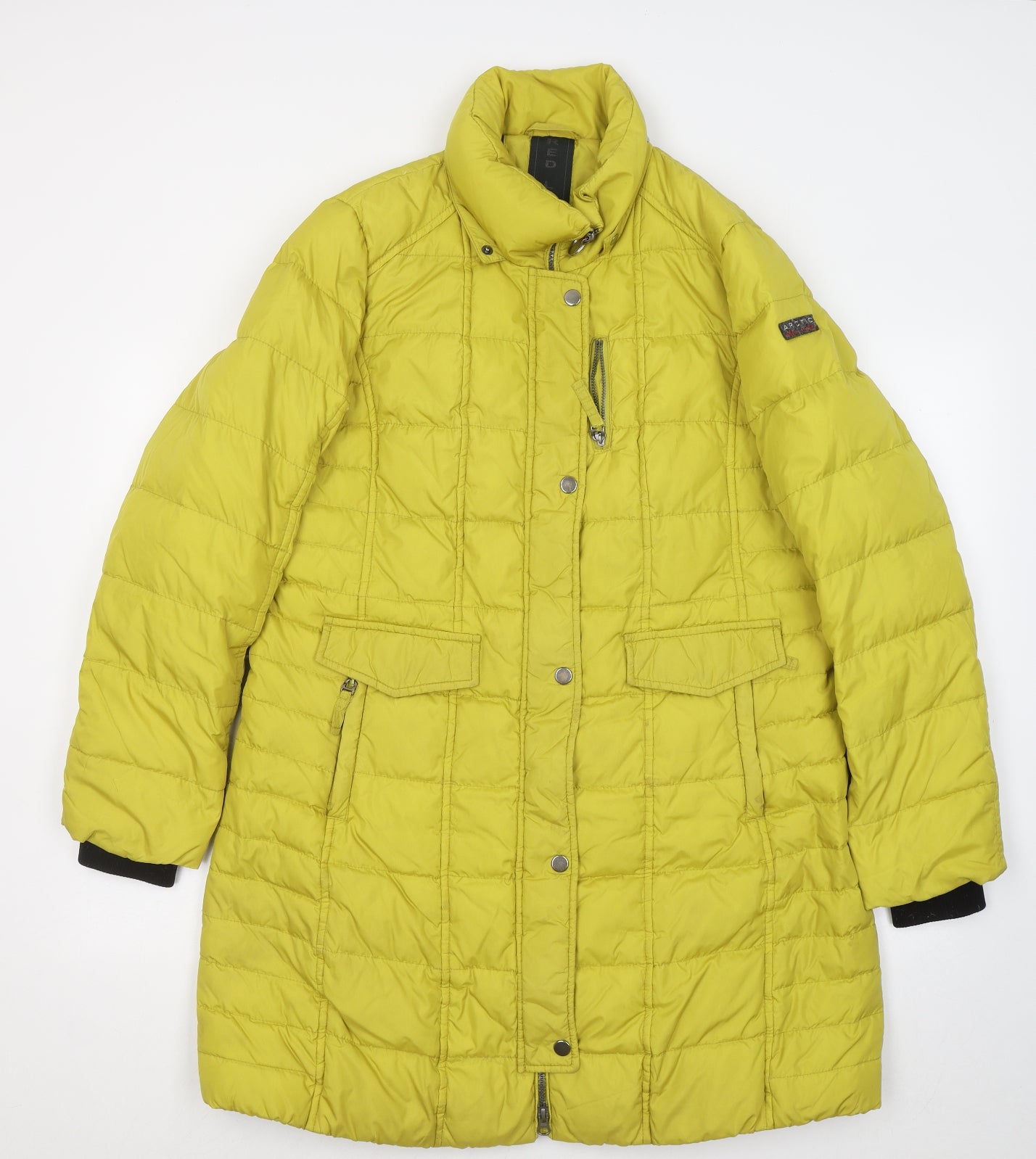red label Womens Yellow Puffer Jacket Coat Size XL