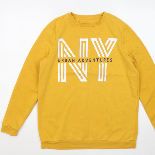 Primark Girls Yellow Cotton Pullover Sweatshirt Size 14 Years - Urban Adventures