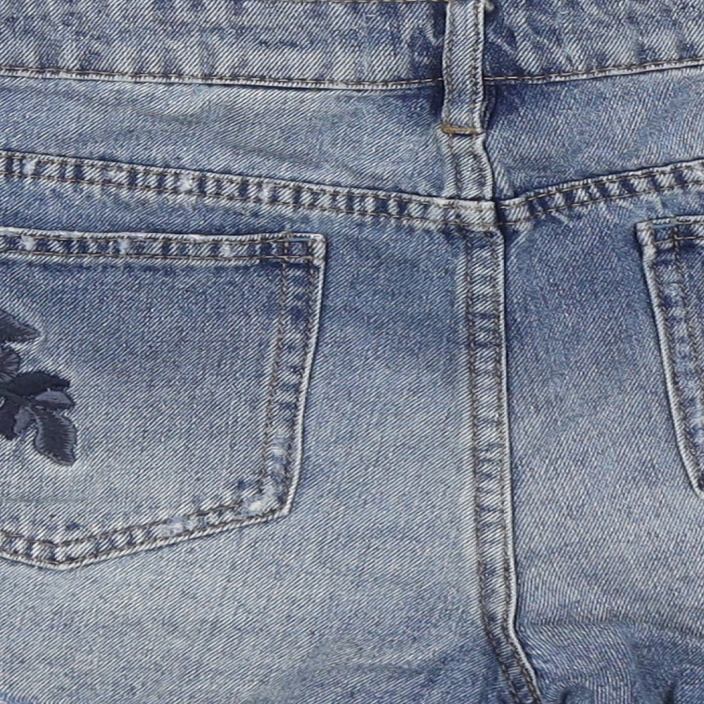 NEXT Womens Blue Cotton Dungaree Shorts Shorts Size 10 Regular