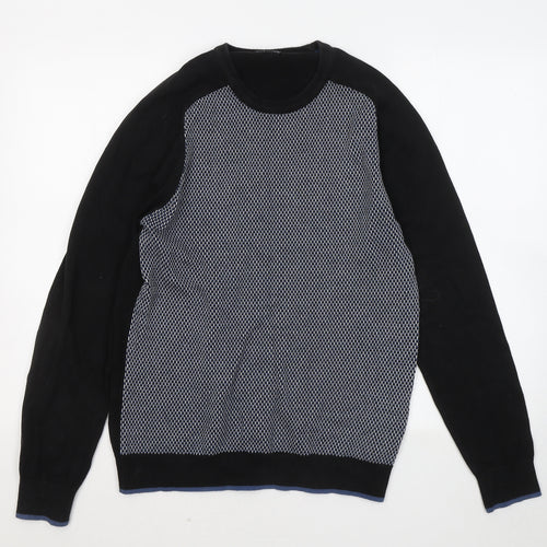 NEXT Womens Black Round Neck Cotton Pullover Jumper Size M