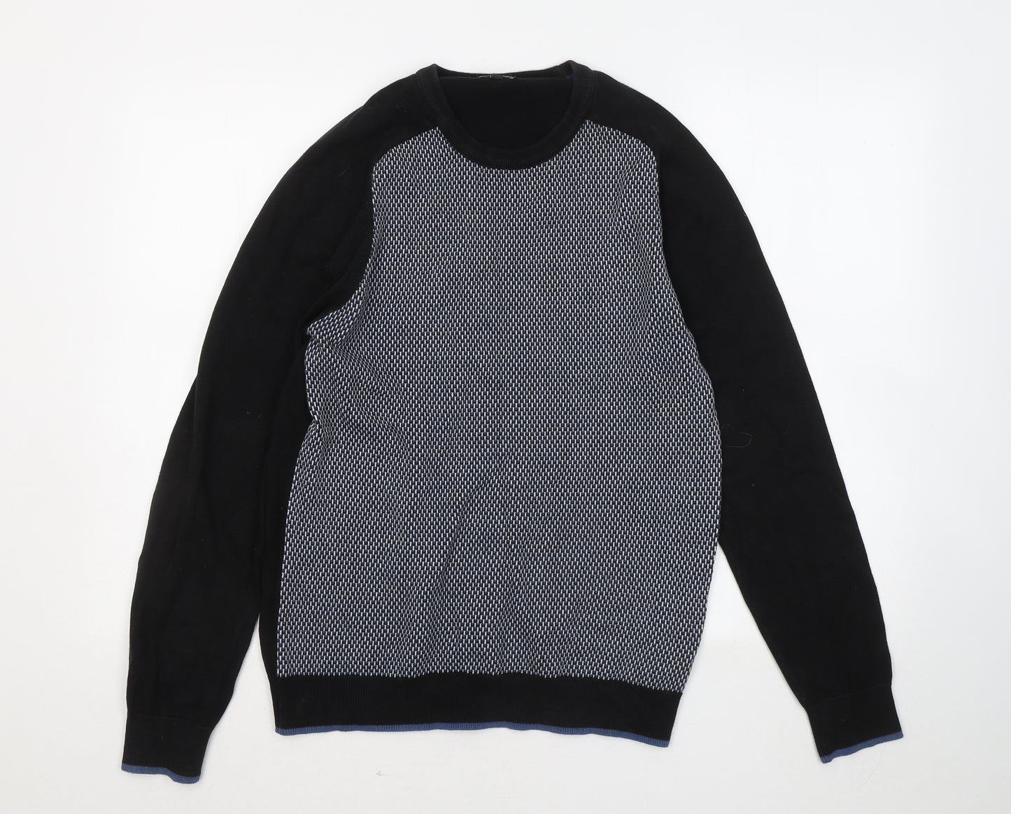 NEXT Womens Black Round Neck Cotton Pullover Jumper Size M