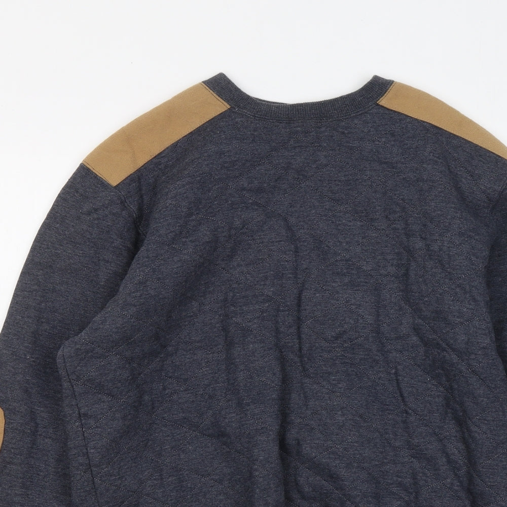Hoi Pollio Mens Blue Cotton Pullover Sweatshirt Size L