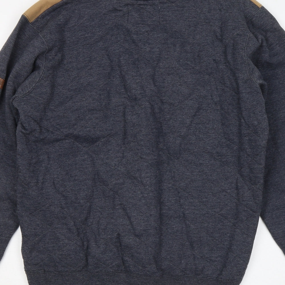 Hoi Pollio Mens Blue Cotton Pullover Sweatshirt Size L