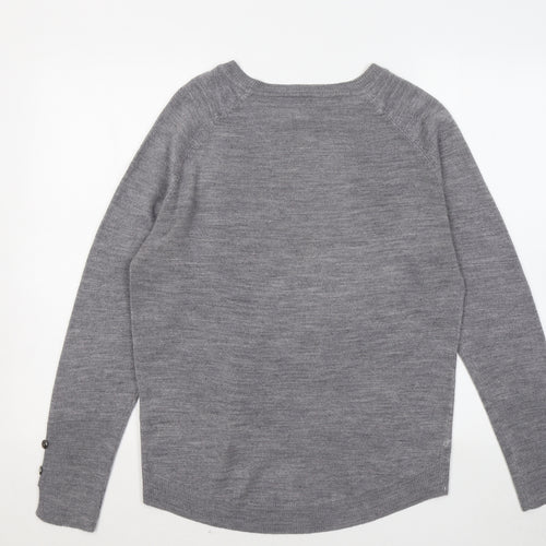 Primark Womens Grey Round Neck Acrylic Pullover Jumper Size 10