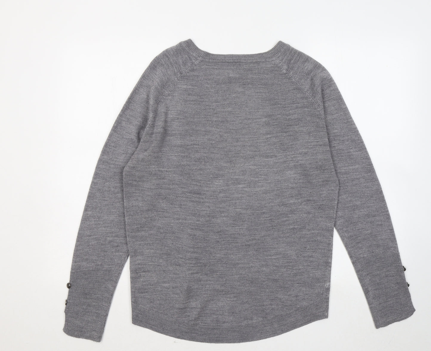 Primark Womens Grey Round Neck Acrylic Pullover Jumper Size 10