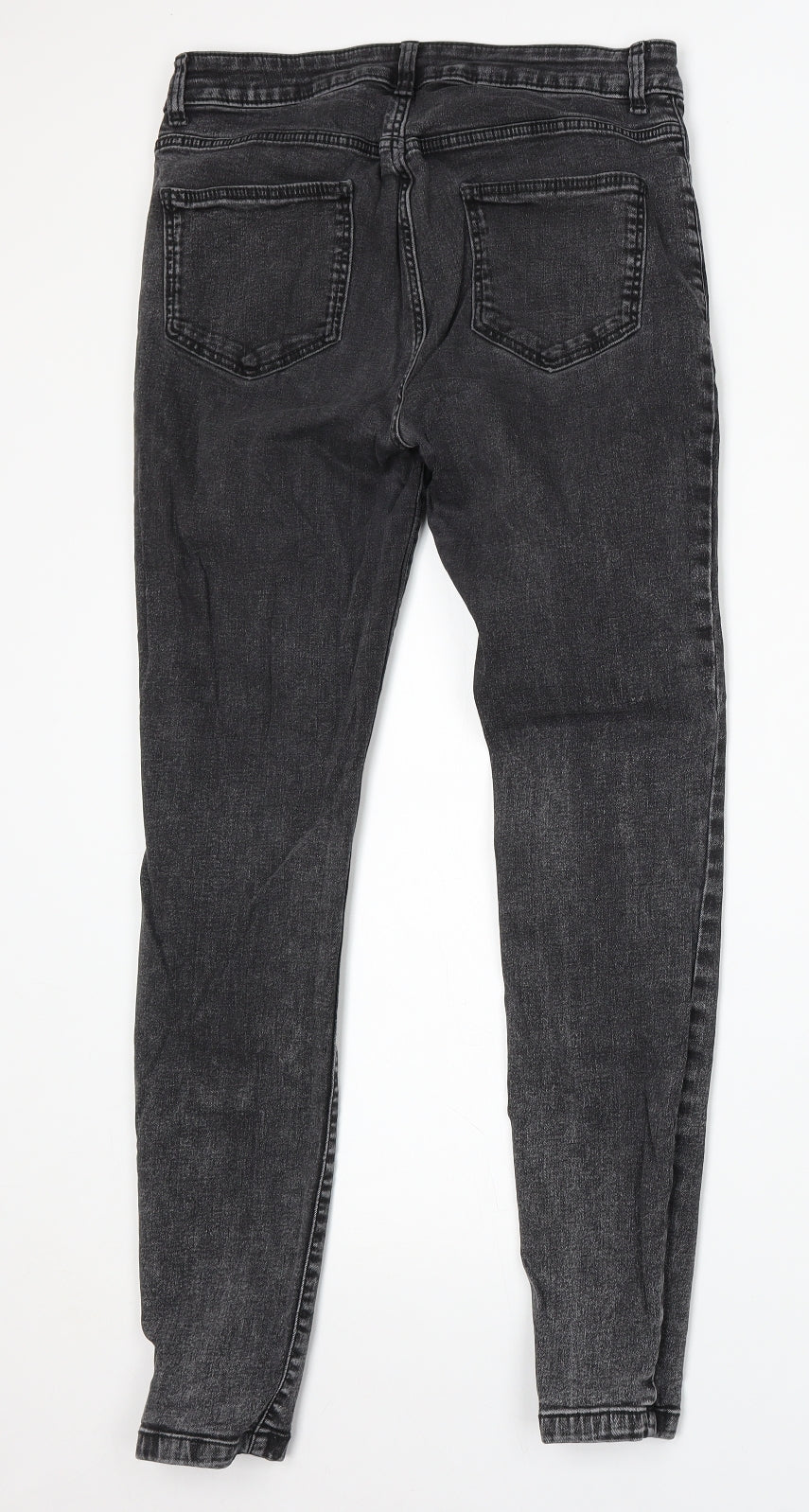 TU Womens Grey Cotton Skinny Jeans Size 10 L30 in Regular Button