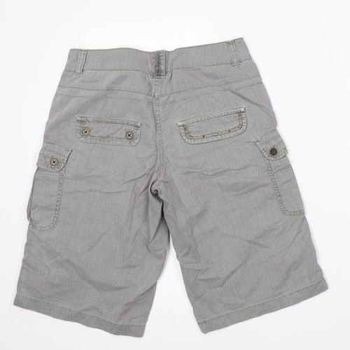 NEXT Womens Grey Cotton Cargo Shorts Size 10 L14 in Regular