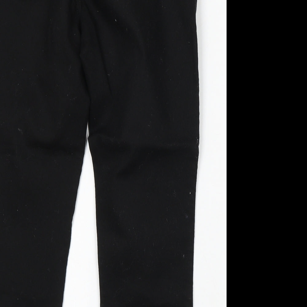 F&F Womens Black Cotton Cropped Jeans Size 12 L25 in Regular Button - short leg