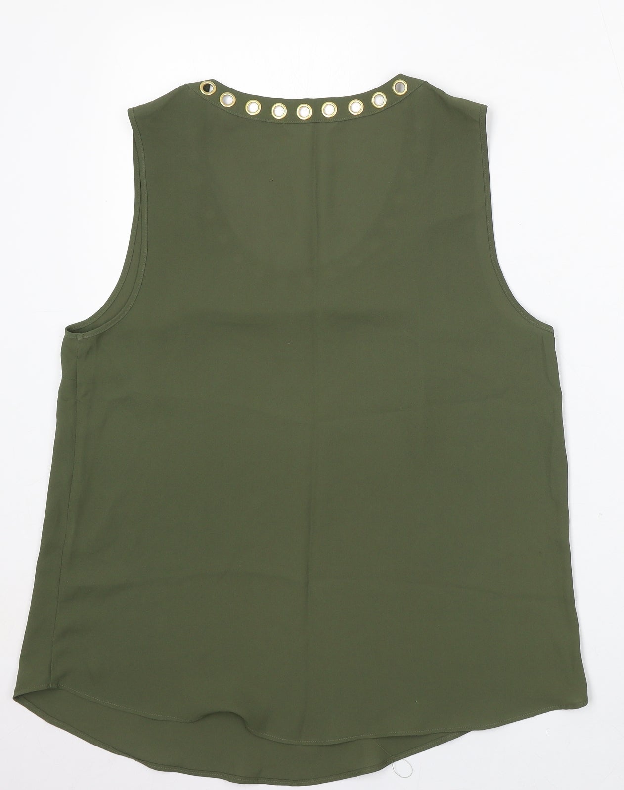 Preworn Womens Green Polyester Basic Tank Size M Round Neck