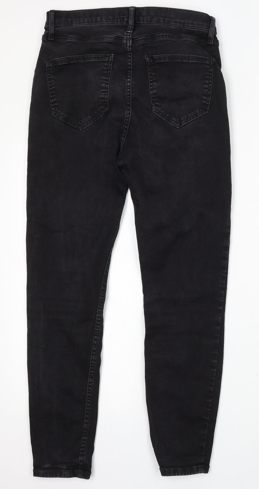 River Island Womens Black Polyester Skinny Jeans Size 12 L27 in Regular Button