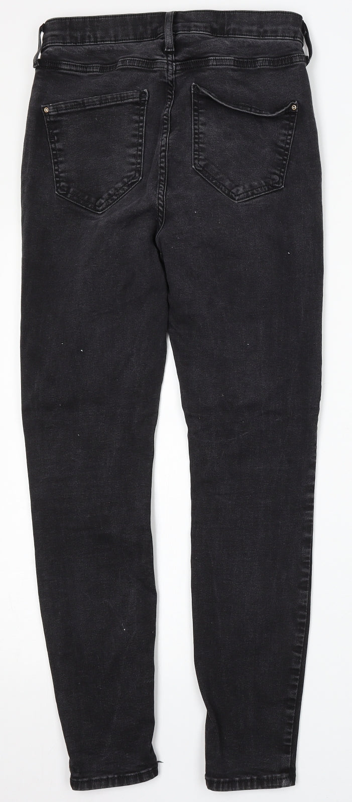 River Island Womens Black Cotton Straight Jeans Size 12 L28 in Regular Button