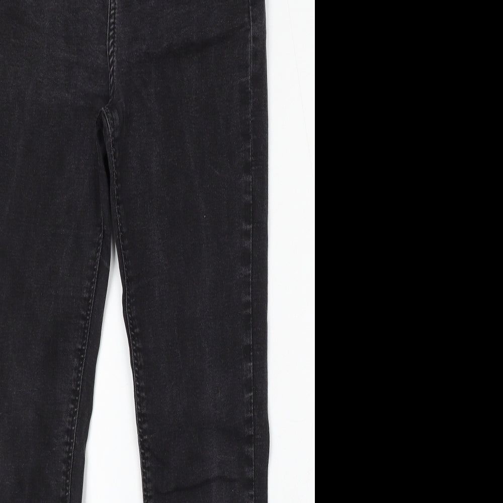 River Island Womens Black Cotton Straight Jeans Size 12 L28 in Regular Button