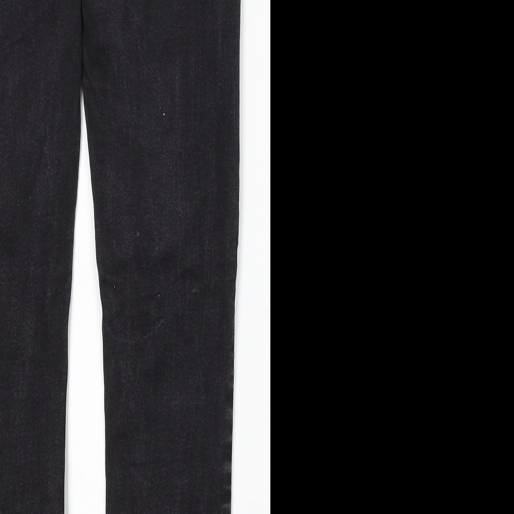 River Island Womens Black Cotton Straight Jeans Size 12 L28 in Regular Button