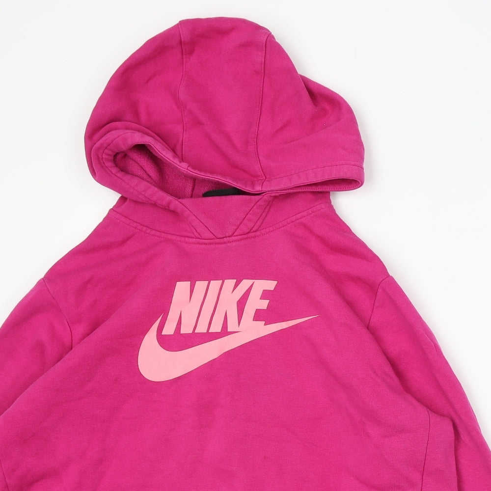 Nike Girls Pink Cotton Pullover Hoodie Size XL