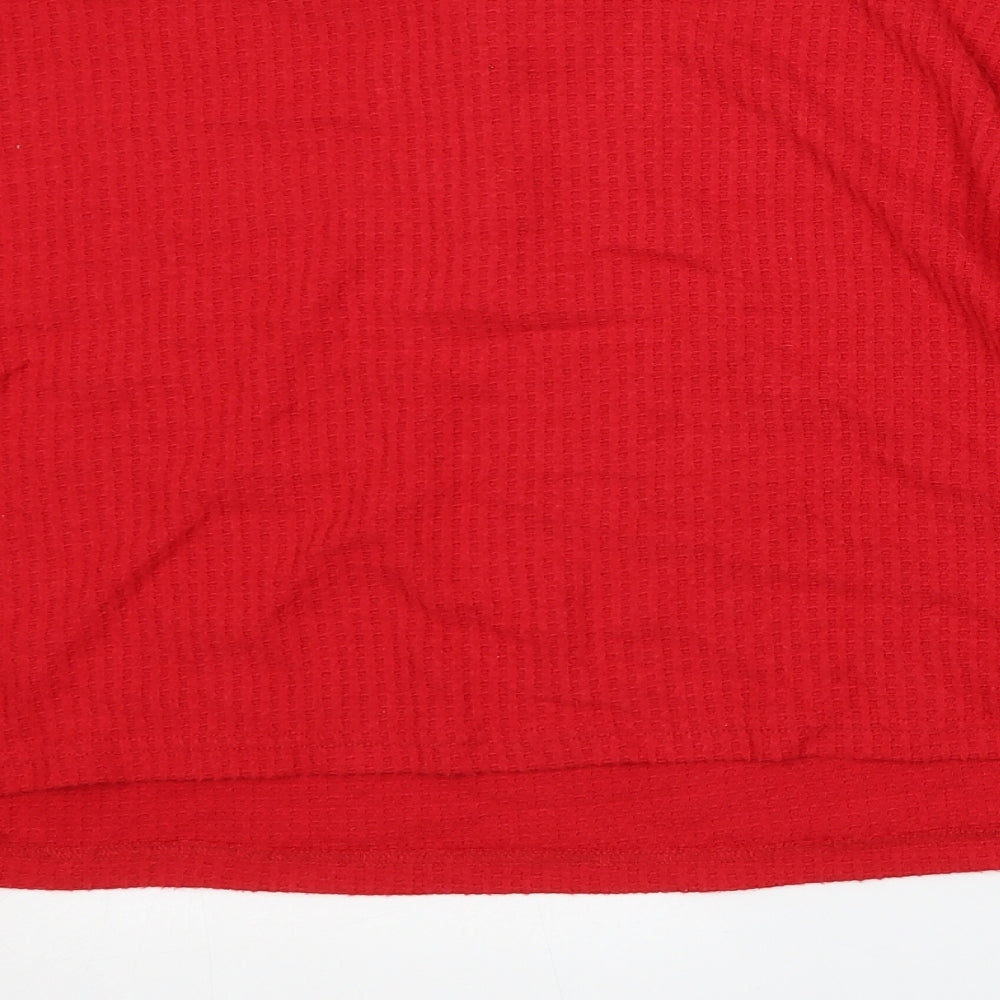 Primark Womens Red Round Neck Polyester Henley Jumper Size 18