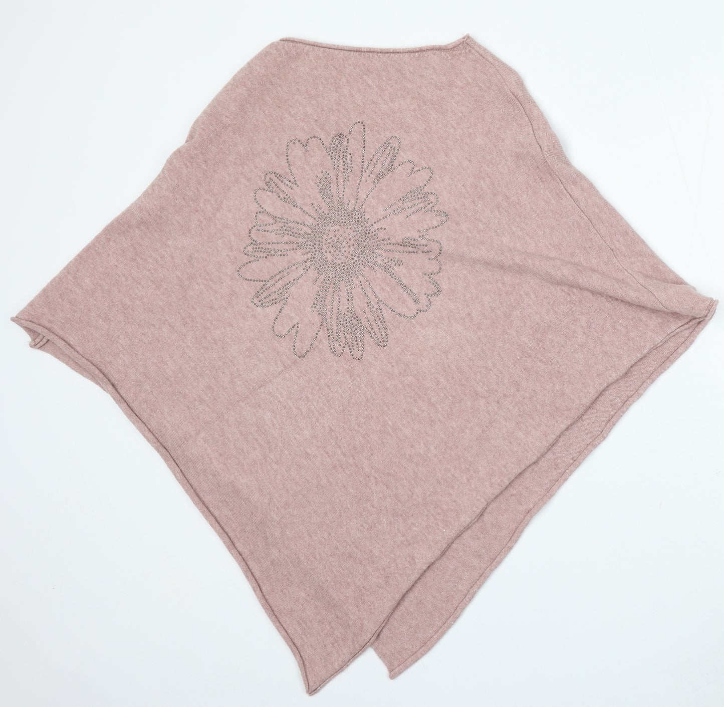 Preworn Womens Pink Round Neck Viscose Pullover Jumper One Size