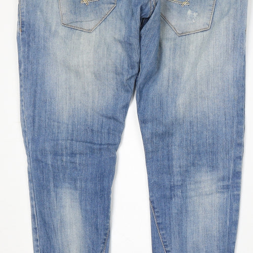 Bluewhite and Roll Womens Blue Polyester Skinny Jeans Size 8 L29 in Regular Button