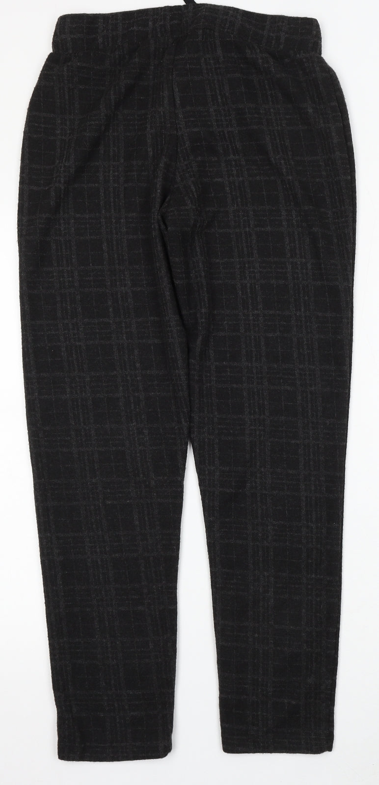 Peacocks Womens Grey Check Polyester Jogger Trousers Size 10 L30 in Regular