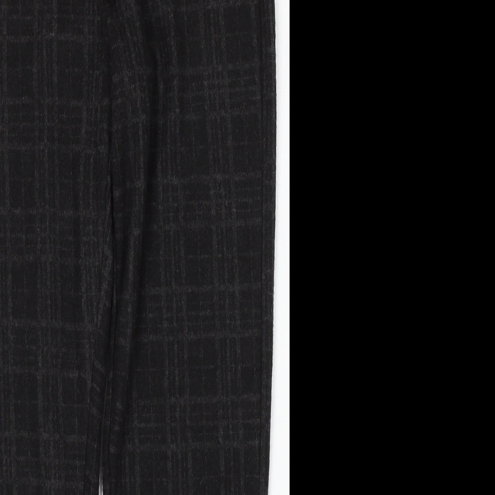 Peacocks Womens Grey Check Polyester Jogger Trousers Size 10 L30 in Regular