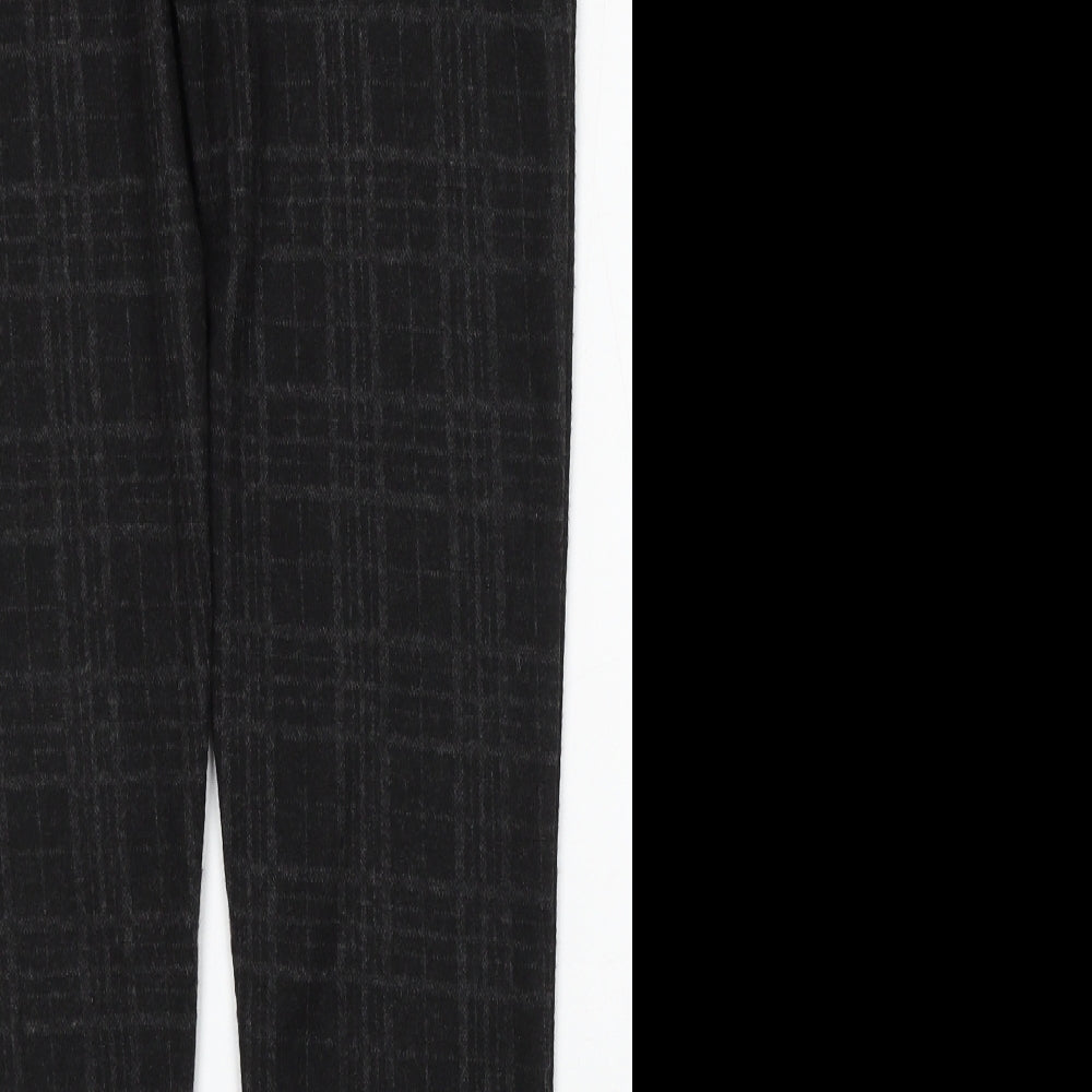 Peacocks Womens Grey Check Polyester Jogger Trousers Size 10 L30 in Regular