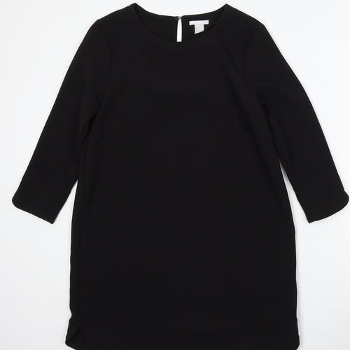 H&M Womens Black Polyester Sheath Size 12 Round Neck