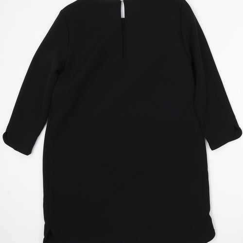 H&M Womens Black Polyester Sheath Size 12 Round Neck