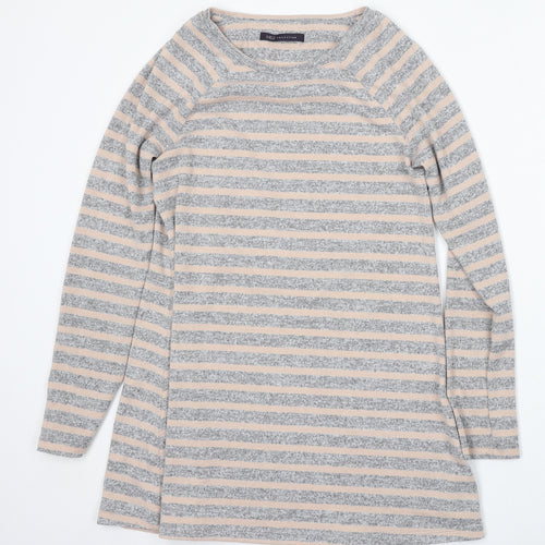 Marks and Spencer Womens Multicoloured Round Neck Striped Polyester Pullover Jumper Size 10